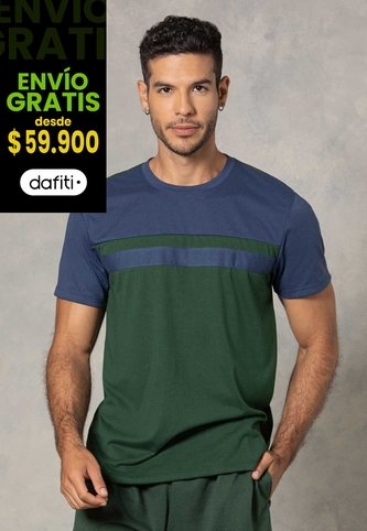 Camiseta Hombre Verde-Azul Mp 114015 MP