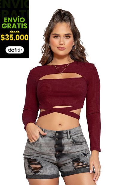 Blusa Mujer Vinotinto Mp 88095