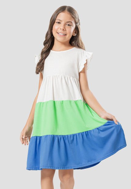 Vestido Infantil Femenino Multicolor Mp 100506