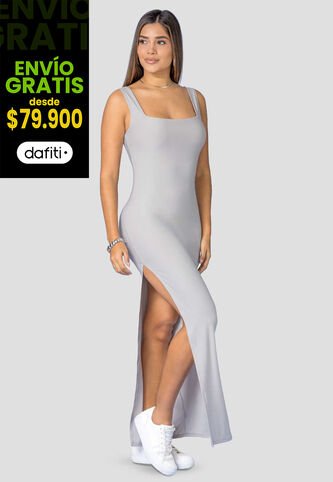 Vestido Largo Mujer Gris Claro Mp 114381 MP