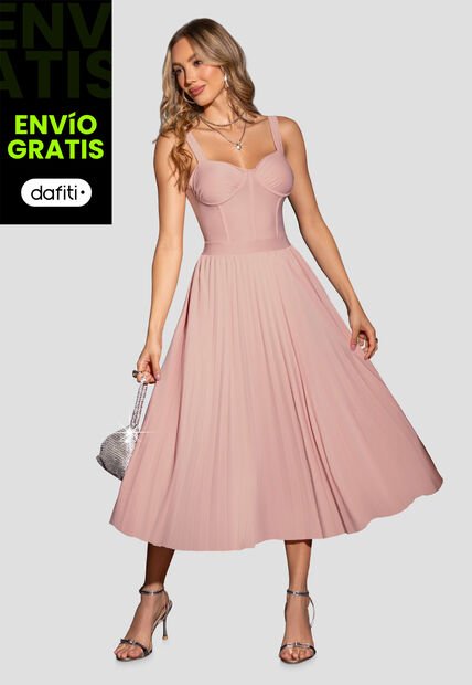 Vestido Corto Mujer Rosa Polvo Mp 113004