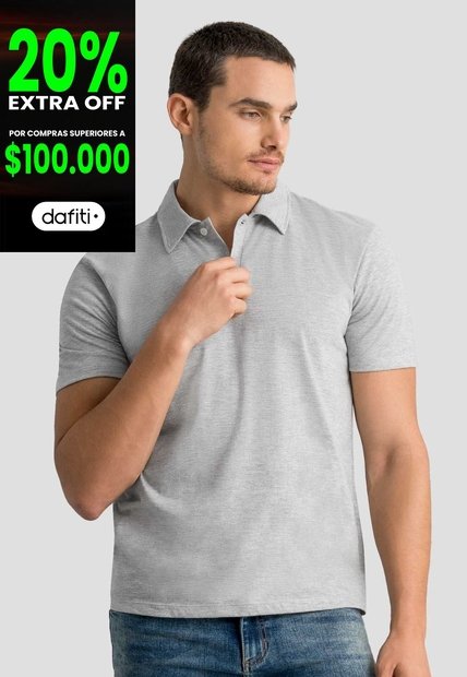 Polo Hombre Gris Jaspe Mp 113053