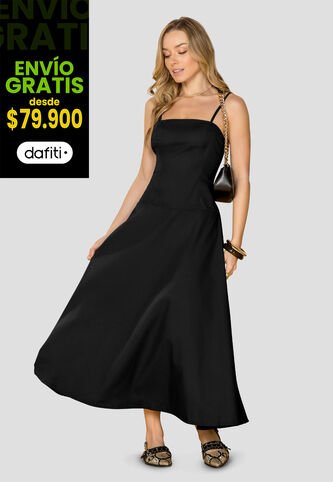 Vestido Largo Mujer Negro Mp 114182 MP