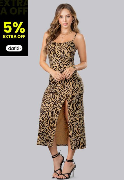 Vestido Largo Mujer Amarillo Mp 100129