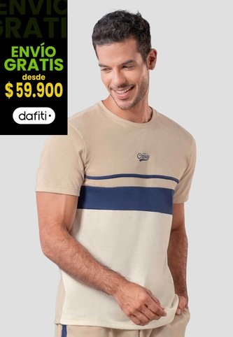 Camiseta Hombre Latte-Azul Mp 114234 MP