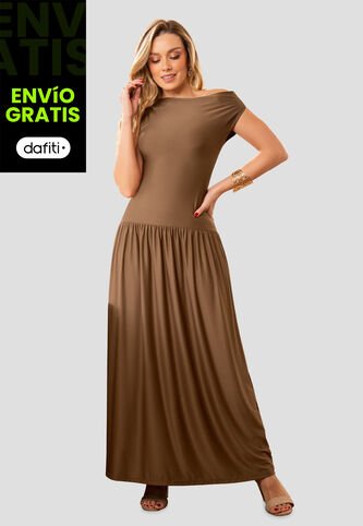 Vestido Largo Mujer Chocolate Mp 112668 MP