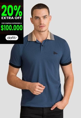 Polo Hombre Azul Profundo Mp 87618 MP