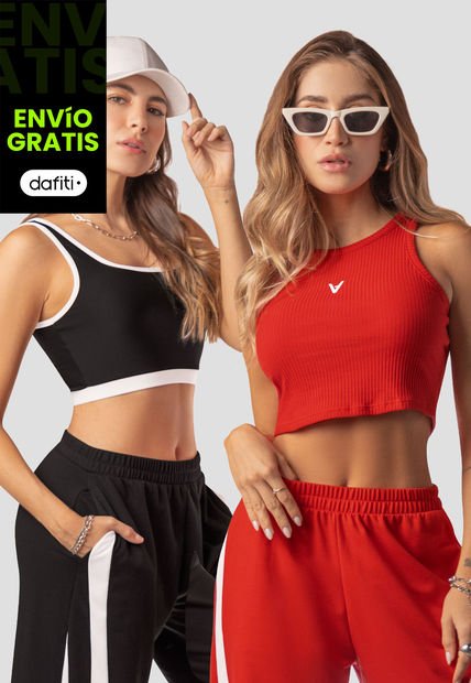 Crop Top Paq X2 Mujer Multicolor Mp 110148