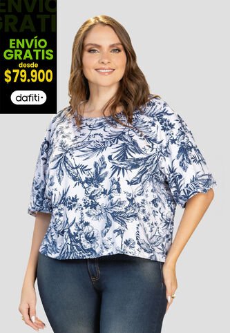 Camiseta Mujer Estampado Azul Mp 112225 MP