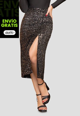 Falda Larga Mujer Negro Mp 112529 MP