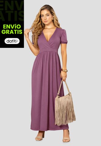 Vestido Largo Mujer Ciruela Mp 112522 MP