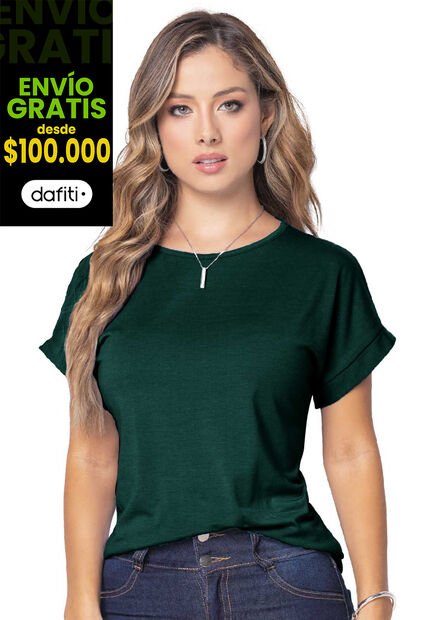 Camiseta Mujer Verde Botella Mp 9676