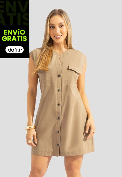 Vestido Corto Mujer Latte Mp 112322