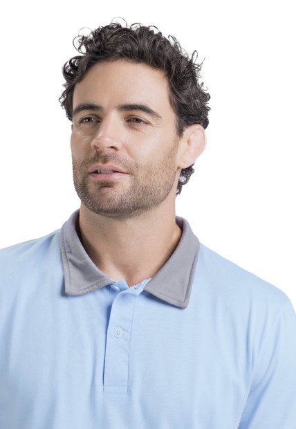 Polo Masculino Azul Claro Mp 3354