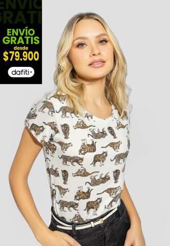 Camiseta Mujer Estampado Blanco Mp 112231 MP