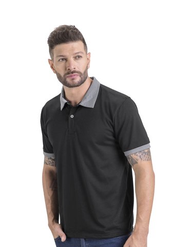 Polo Masculino Negro Mp 3354 MP