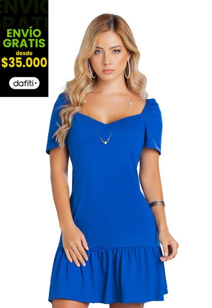 Vestido Corto Mujer Azul Mp 91734