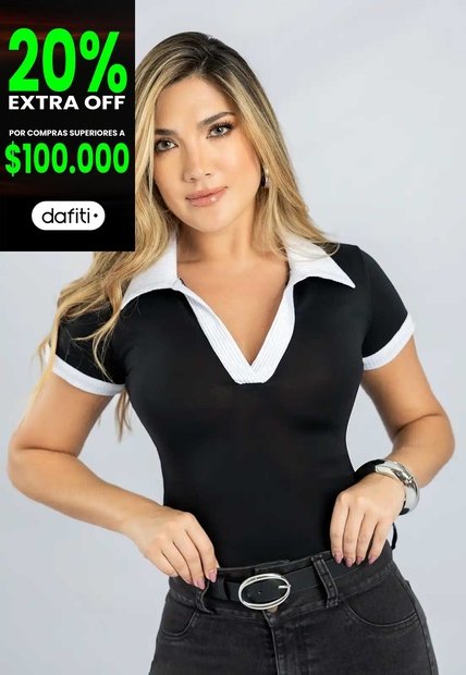 Polo Mujer Negro Mp 111394