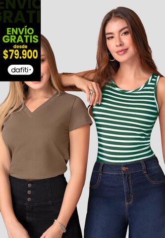 Blusa Paq X2 Mujer Multicolor Mp 111083 MP