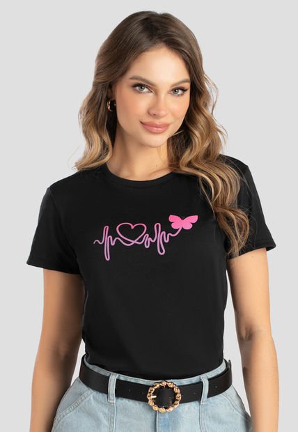 Camiseta Mujer Negro Mp 102830
