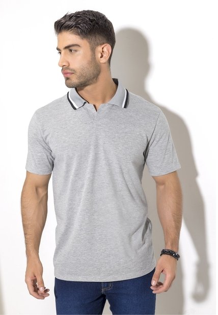 Polo Hombre Gris Jaspe Mp 2147