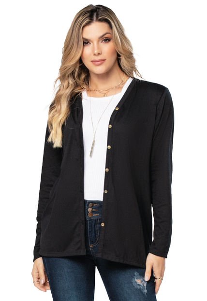 Cardigan Mujer Negro Mp 9133