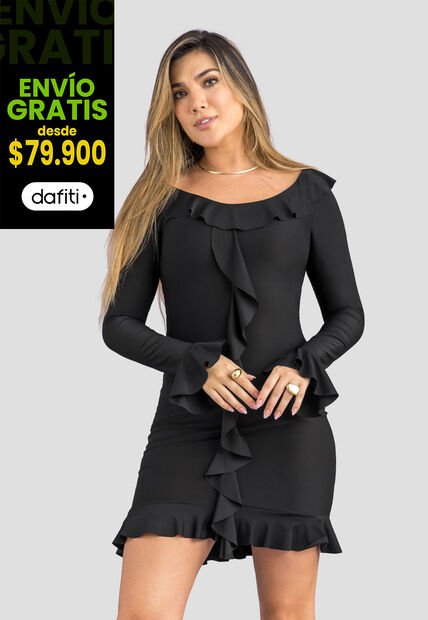 Vestido Corto Mujer Negro Mp 113936