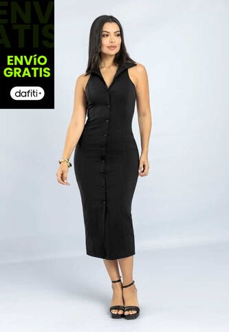 Vestido Largo Mujer Negro Mp 111773 MP