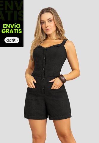 Enterizo Corto Mujer Negro Mp 112046 MP