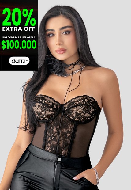 Corset Mujer Negro Mp 110587