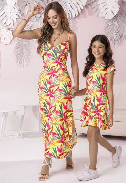 Vestido Infantil Femenino Multicolor Mp 102337