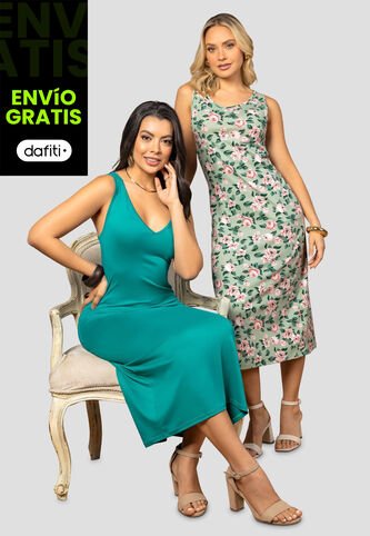 Vestido Paq X2 Mujer Bicolor Mp 112022 MP