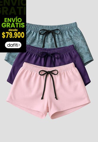 Short Paq X3 Mujer Multicolor Mp 113430 MP