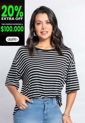Camiseta Mujer Blanco-Negro Mp 110852 MP