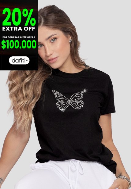 Camiseta Mujer Negro Mp 110786