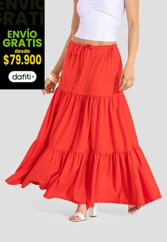 Falda Larga Mujer Rojo Mp 113478 MP