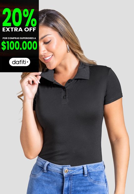 Polo Mujer Negro Mp 104448