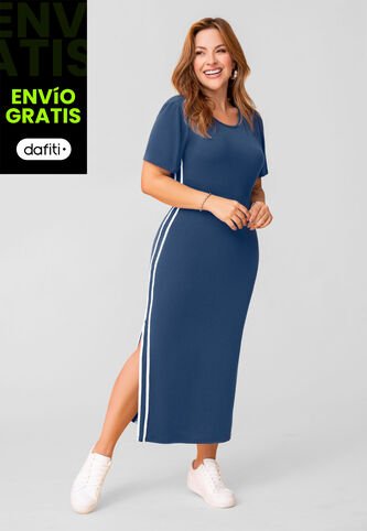 Vestido Largo Mujer Azul Profundo Mp 112017 MP