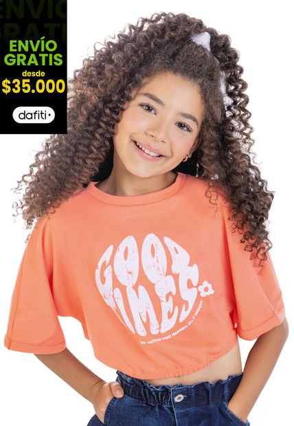 Blusa Infantil Femenino Naranja Mp 4674