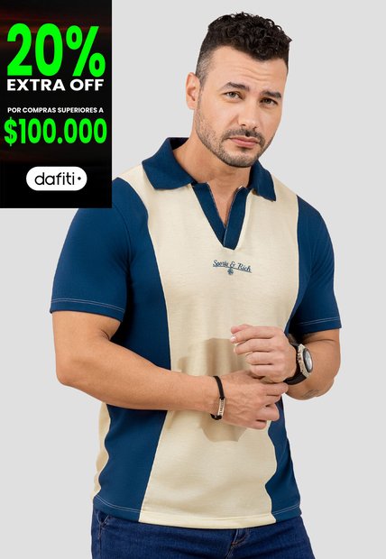Polo Hombre Bicolor Mp 110524