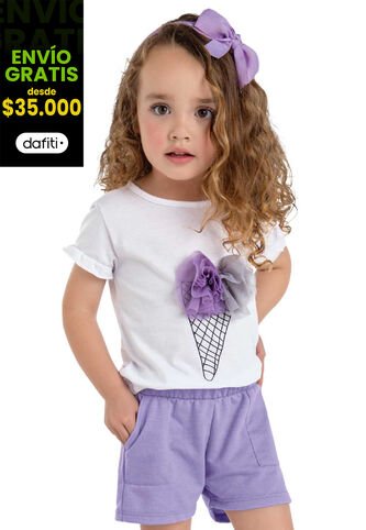 Conjunto Infantil Femenino Blanco Mp 89767 MP