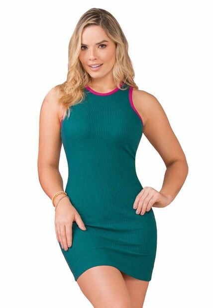 Vestido Corto Mujer Verde Mp 170