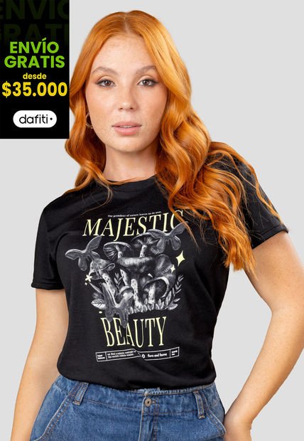 Camiseta Mujer Negro Mp 108118
