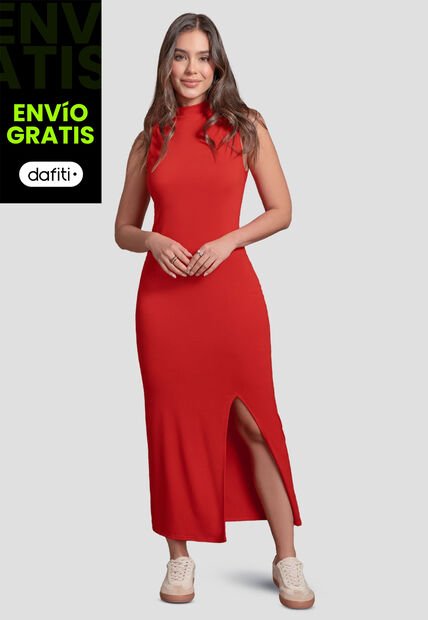 Vestido Largo Mujer Rojo Mp 103739
