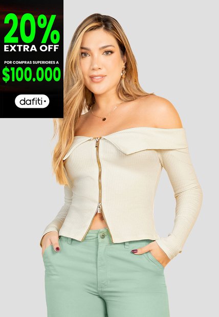 Blusa Mujer Crema Mp 110166