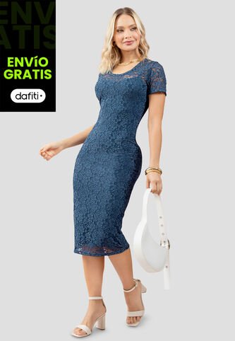 Vestido Largo Mujer Azul Profundo Mp 111271 MP