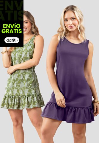 Vestido Paq X2 Mujer Multicolor Mp 111075 MP