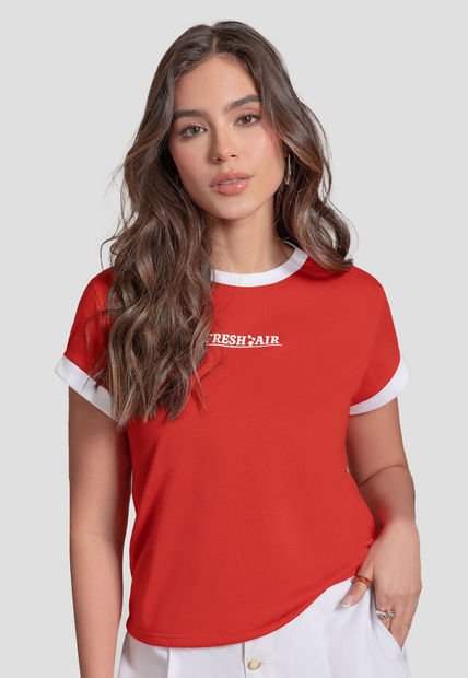 Camiseta Mujer Rojo Mp 110989