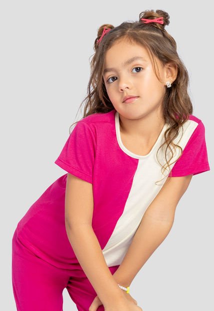 Camiseta Infantil Femenino Magenta Vivo Mp 111115