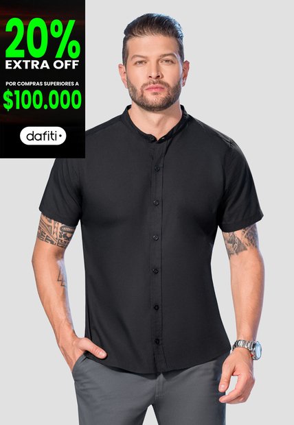 Camisa Hombre Negro Mp 105331